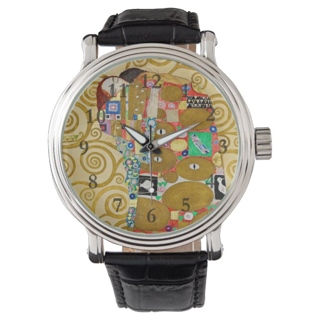 Gustav Klimt Fulfilment Nouveau Couple Watch (Front)