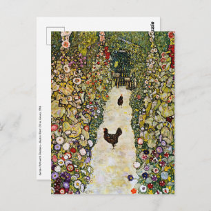Gustav Klimt - Garden Path with Chickens Postcard