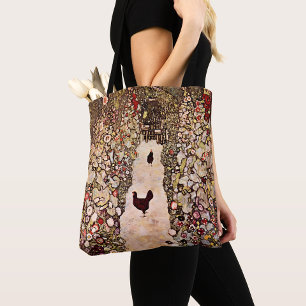 Gustav Klimt Garden Path With Chickens Vintage Tote Bag