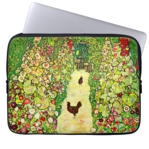Gustav Klimt Garden with Chickens Laptop Sleeve