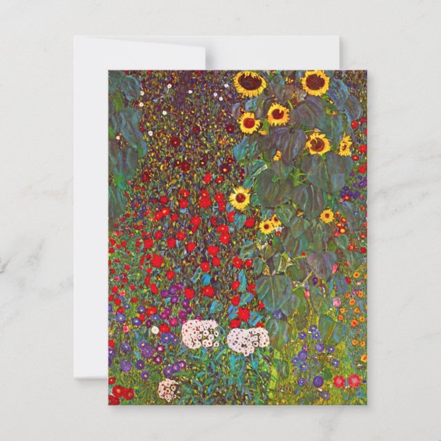 Gustav Klimt Garden with Sunflowers Invitations (Front)