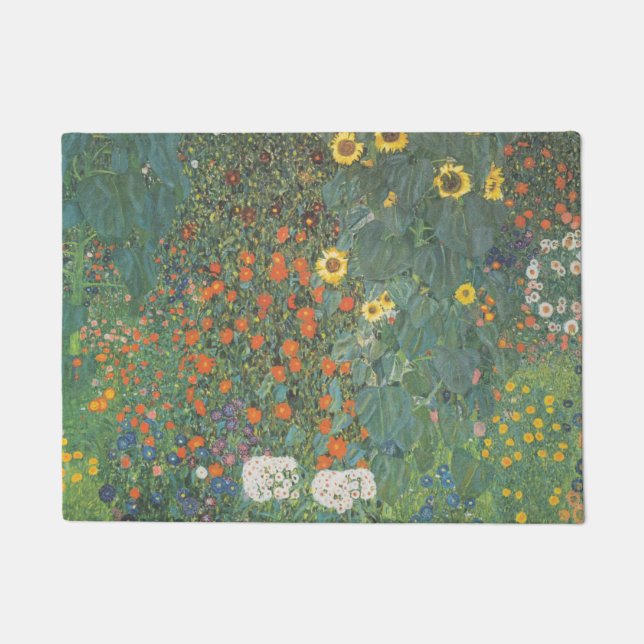 Gustav Klimt Garden With Sunflowers Original Doormat (Front)