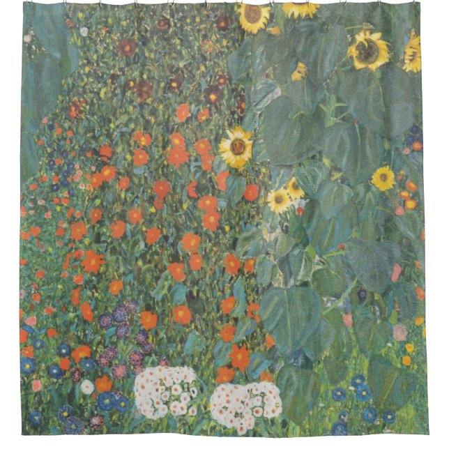 Gustav Klimt Garden With Sunflowers Original Shower Curtain (Front)