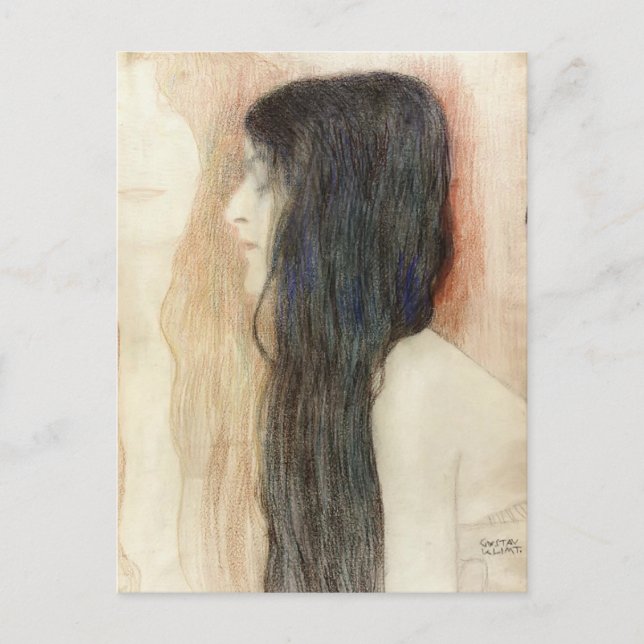 Gustav Klimt- Girl with Long Hair Postcard (Front)