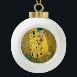 Gustav Klimt Golden Art The Kiss for Lovers Ceramic Ball Christmas Ornament<br><div class="desc">Happy Holidays!</div>