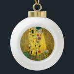 Gustav Klimt Golden Art The Kiss for Lovers Ceramic Ball Christmas Ornament<br><div class="desc">Happy Holidays!</div>