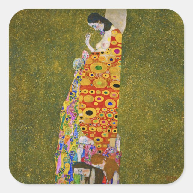 Gustav Klimt - Hope II Square Sticker (Front)