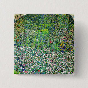 Gustav Klimt - Horticultural Landscape and Hilltop 15 Cm Square Badge