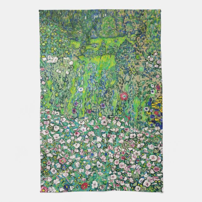 Gustav Klimt - Horticultural Landscape and Hilltop Tea Towel (Vertical)