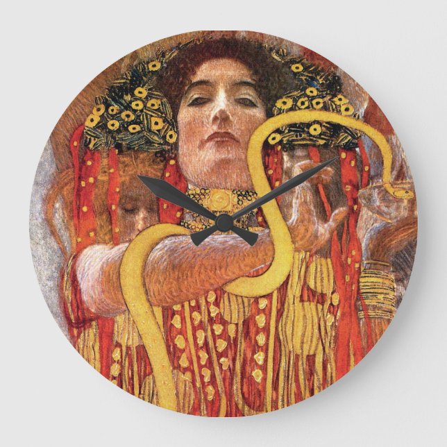 Gustav Klimt - Hygieia Medicine Goddess of Health Large Clock (Front)