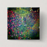 Gustav Klimt Italian Garden 15 Cm Square Badge<br><div class="desc">Button featuring Gustav Klimt’s oil painting Italian Garden Landscape (1913). A beautiful garden of colourful flowers: red,  white,  pink,  purple. A great gift for fans of Art Nouveau and Austrian art.</div>