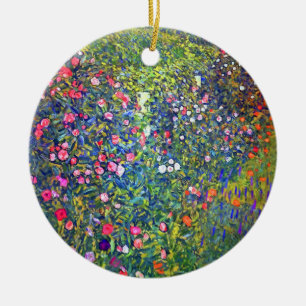 Gustav Klimt Italian Garden Ceramic Tree Decoration