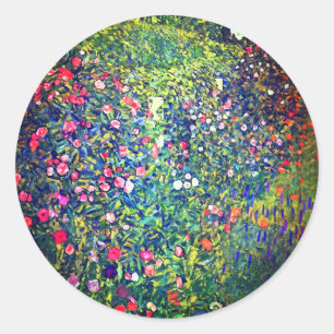 Gustav Klimt Italian Garden Classic Round Sticker
