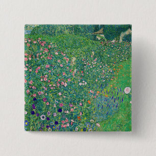 Gustav Klimt - Italian Garden Landscape 15 Cm Square Badge