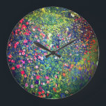 Gustav Klimt Italian Garden Large Clock<br><div class="desc">Clock featuring Gustav Klimt’s oil painting Italian Garden Landscape (1913). A beautiful garden of colorful flowers: red,  white,  pink,  purple. A great gift for fans of Art Nouveau and Austrian art.</div>