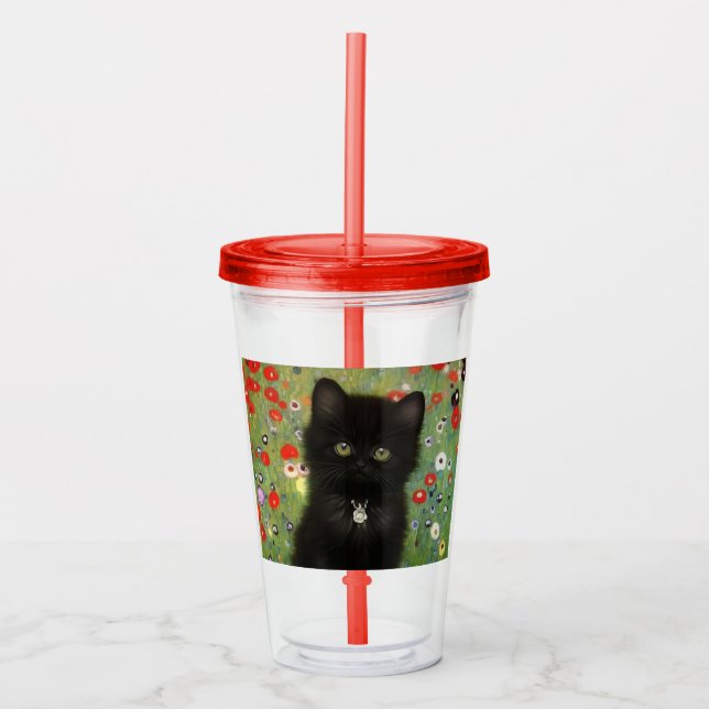Gustav Klimt Kitten Acrylic Tumbler (Front)