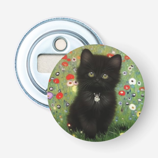 Gustav Klimt Kitten Bottle Opener (Front)