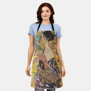 Gustav Klimt Lady with a Fan  Art Nouveau Apron
