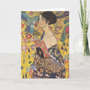 Gustav Klimt Lady with a Fan  Art Nouveau Card