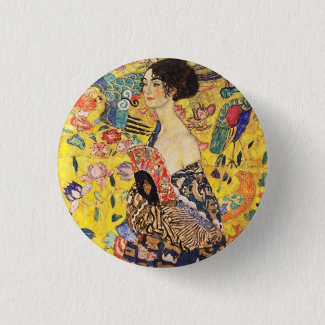 Gustav Klimt Lady With Fan 3 Cm Round Badge (Front)