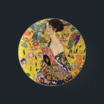 Gustav Klimt Lady With Fan 3 Cm Round Badge<br><div class="desc">Gustav Klimt Lady With Fan Button</div>