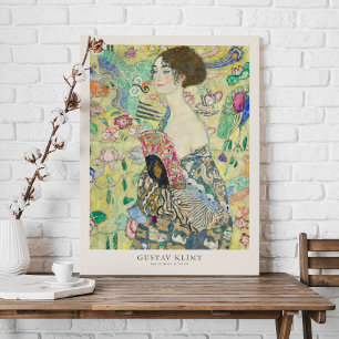 Gustav Klimt Lady with Fan Art Exhibition Poster Canvas Print
