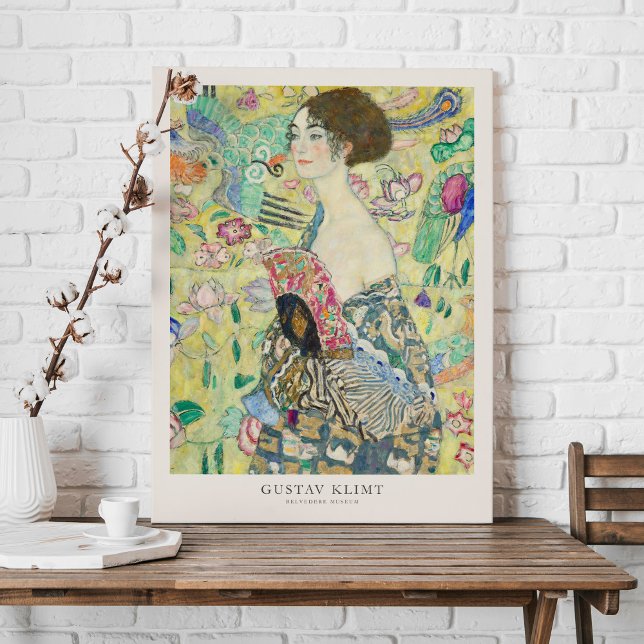 Gustav Klimt Lady with Fan Art Exhibition Poster Canvas Print (Creator Uploaded)