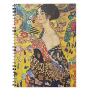 Gustav Klimt Lady With Fan Art Nouveau Painting Notebook
