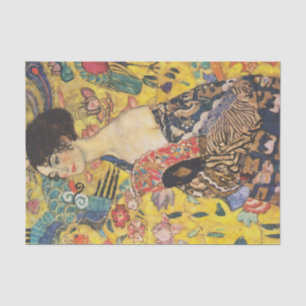 Gustav Klimt Lady With Fan Art Nouveau Painting Tissue Paper