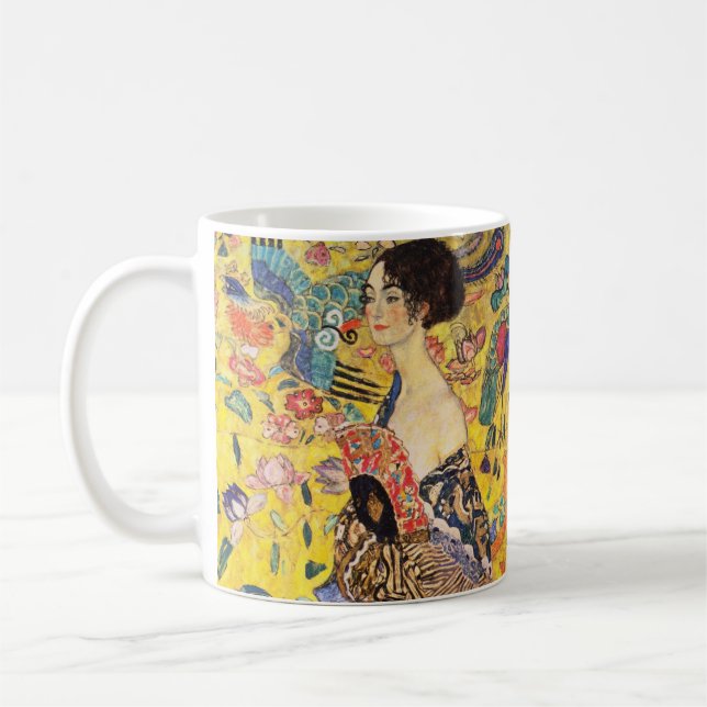 Gustav Klimt Lady With Fan Coffee Mug (Left)