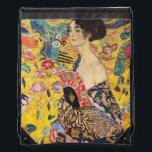 Gustav Klimt - Lady with Fan Drawstring Bag<br><div class="desc">Lady with Fan - Gustav Klimt,  Oil on Canvas,  1917-1918</div>