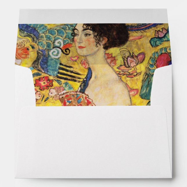 Gustav Klimt Lady With Fan Envelope (Back (Bottom))