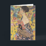 Gustav Klimt Lady With Fan Greeting Card<br><div class="desc">Gustav Klimt Lady With Fan Greeting Card. Oil painting on canvas from 1918. This is a fine late portrait from Gustav Klimt exhibiting his interest in Japonism. A great gift for fans of art nouveau,  Gustav Klimt,  and colourful symbolist painting.</div>