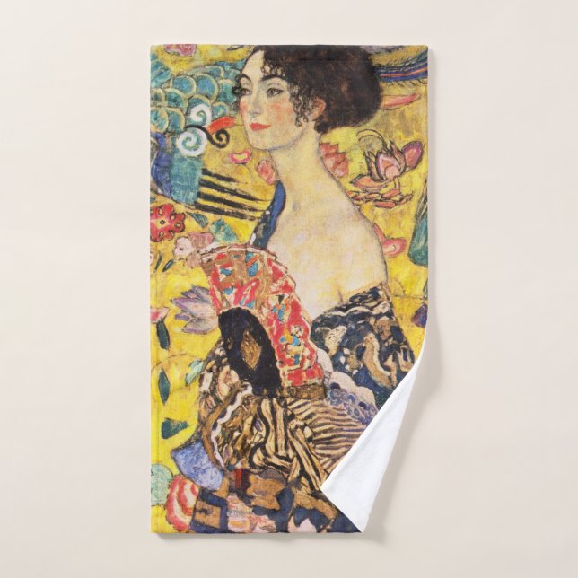 Gustav Klimt Lady With Fan Hand Towel (Hand Towel)