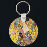 Gustav Klimt Lady With Fan Key Ring<br><div class="desc">Gustav Klimt Lady With Fan Keychain</div>
