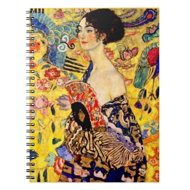 Gustav Klimt Lady with Fan Notebook (Front)