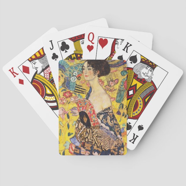 Gustav Klimt Lady With Fan Playing Cards (Back)
