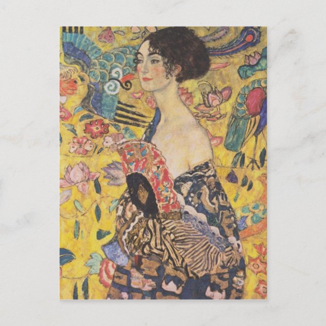 Gustav Klimt Lady With Fan Postcard (Front)