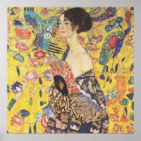 Gustav Klimt - Lady with Fan Reproduction Poster