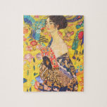 Gustav Klimt Lady With Fan vintage art nouveau Jigsaw Puzzle<br><div class="desc">Gustav Klimt Lady With Fan vintage art nouveau</div>