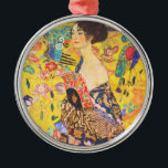 Gustav Klimt Lady With Fan vintage art nouveau Metal Tree Decoration<br><div class="desc">Gustav Klimt Lady With Fan vintage art nouveau</div>