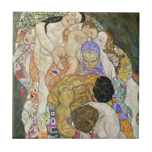 Gustav Klimt Life and Death Tile (Front)