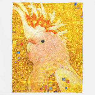 Gustav Klimt Major Mitchell Cockatoo Fleece Blanket