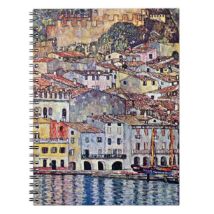 Gustav Klimt - Malcesine at Lake Garda Italy Spiral Notebook