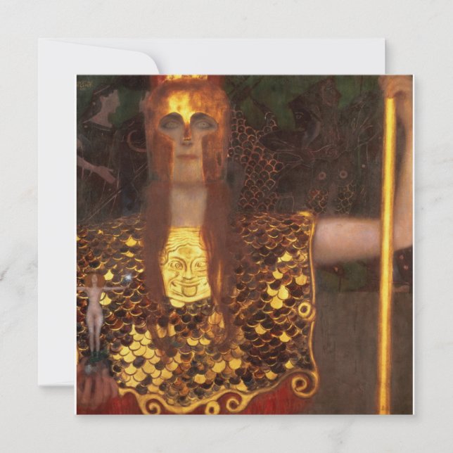 Gustav Klimt - Minerva Or Pallas Athena Holiday Card (Front)