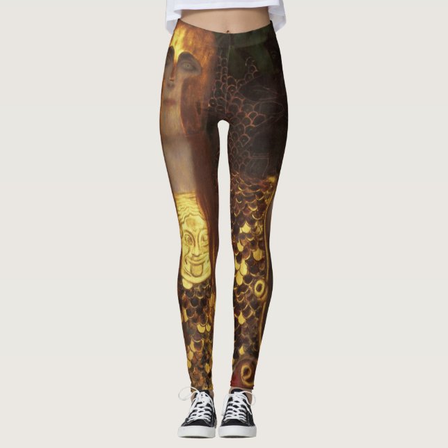 Gustav Klimt - Minerva Or Pallas Athena Leggings (Front)