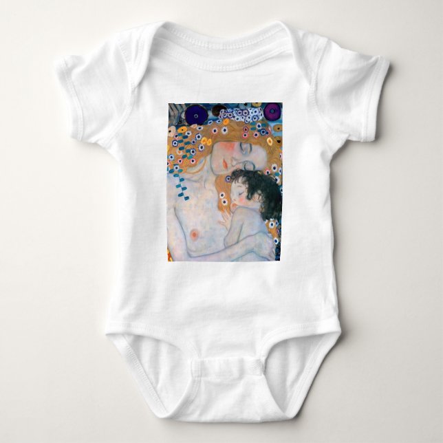 Gustav Klimt - Mother and Child Baby Bodysuit (Front)