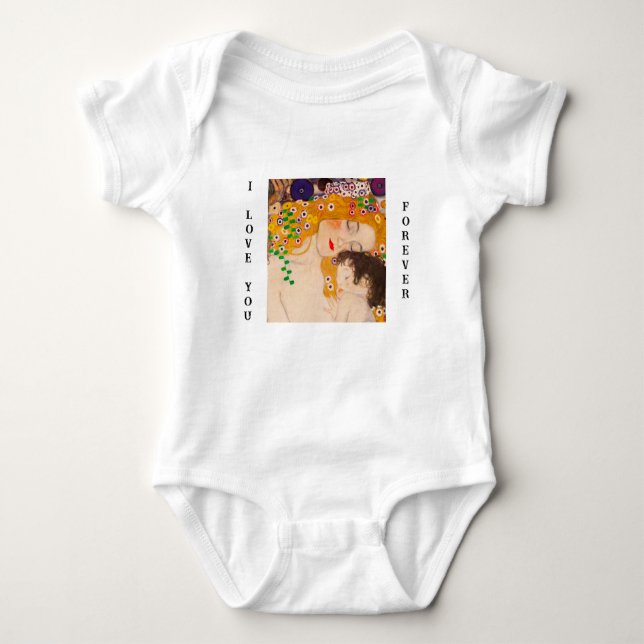 Gustav Klimt - Mother and Child  Baby Bodysuit (Front)