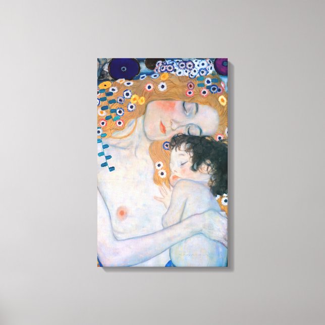 Gustav Klimt - Mother and Child Canvas Print (Front)