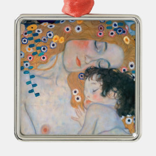 Gustav Klimt - Mother and Child Metal Tree Decoration